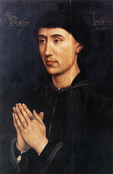 Rogier van der Weyden Portrait Diptych of Laurent Froimont